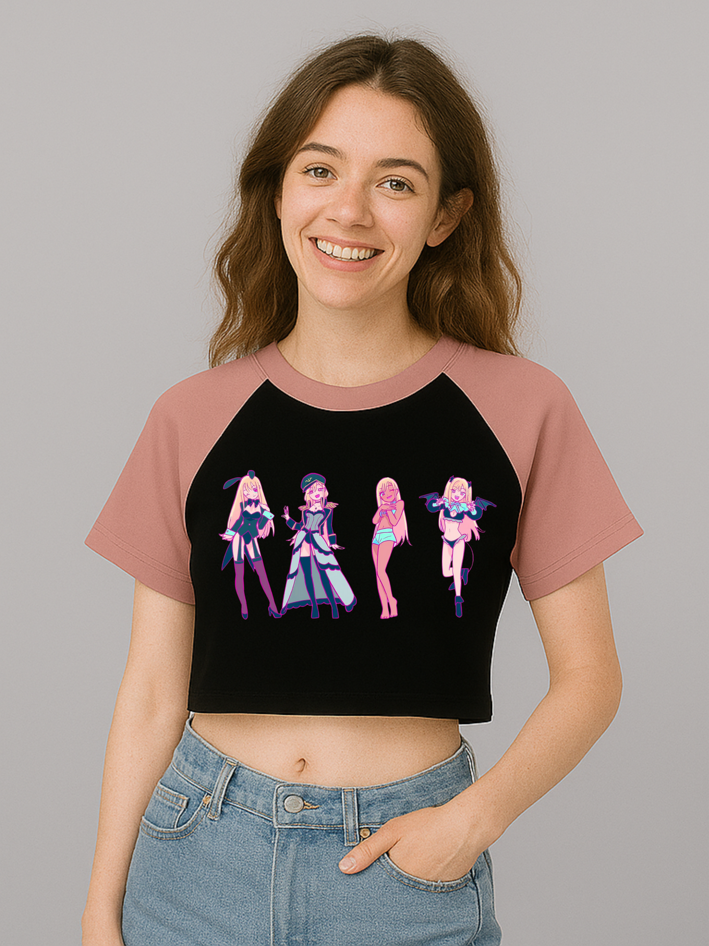CROP TOP CAMISA MARIN