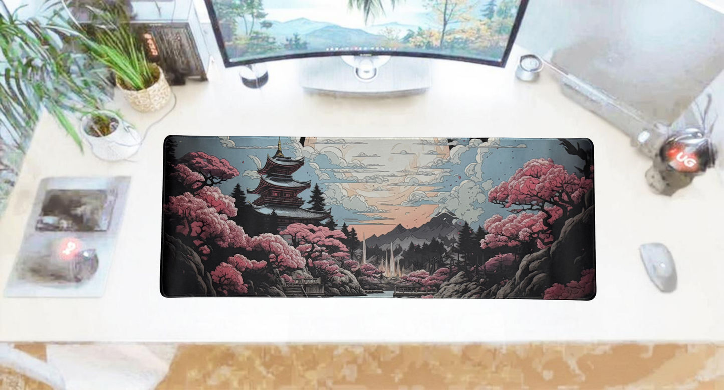 MOUSE PAD GAMER TEMPLO/PAISAJE JAPONES XXL 30X80 CM