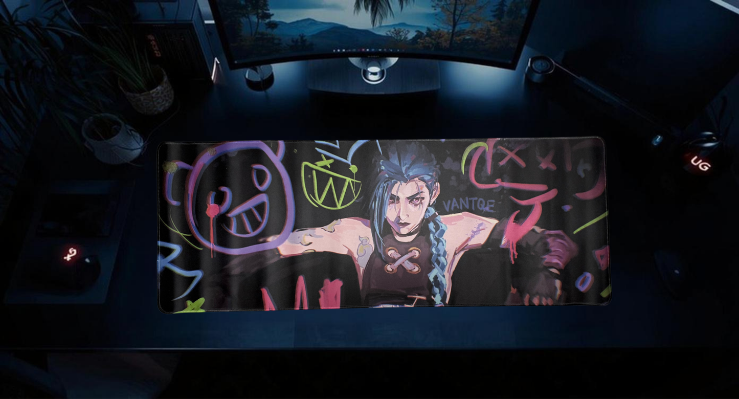 MOUSE PAD GAMER JINX ARCANE XXL 30X80 CM