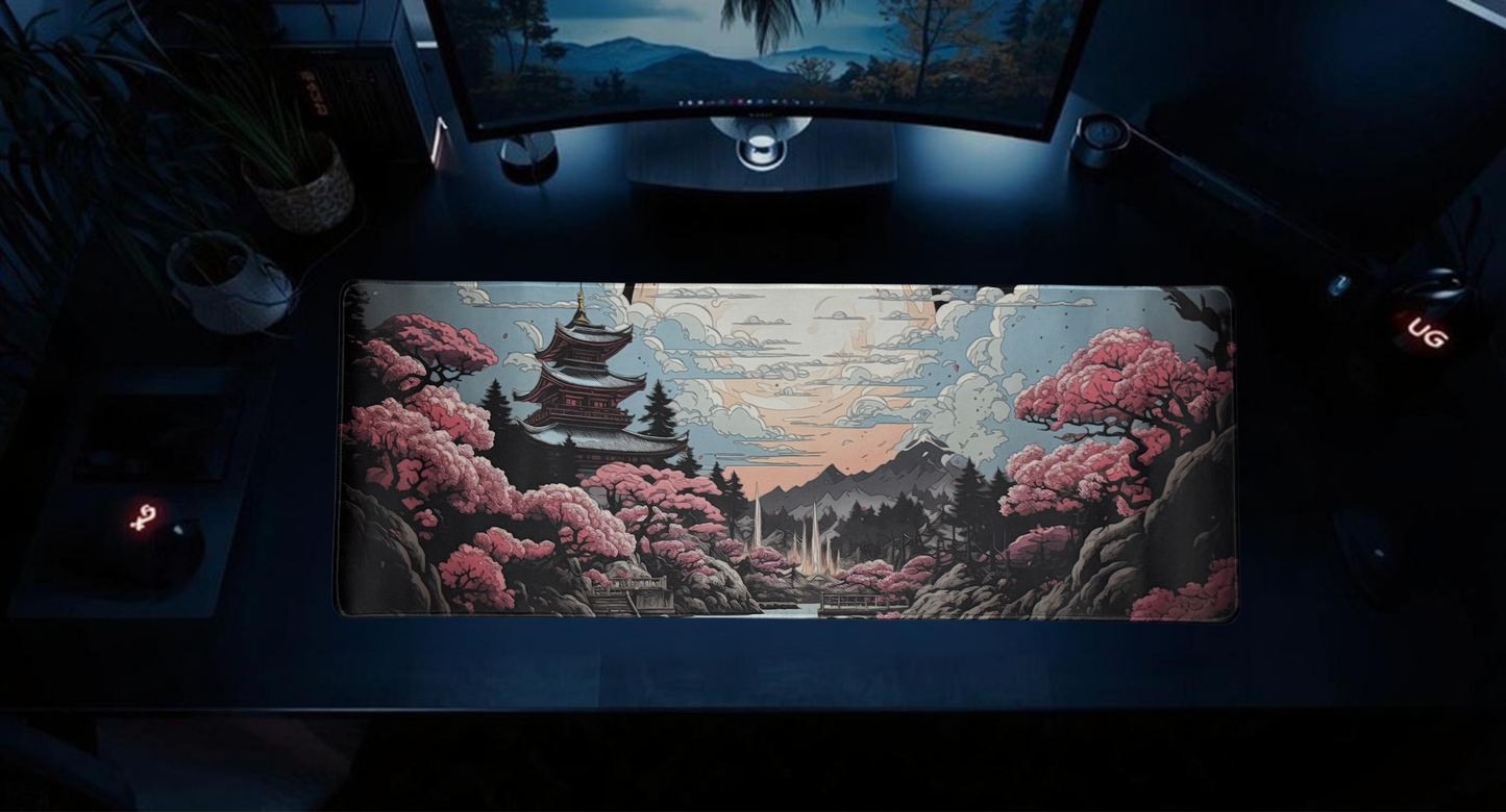 MOUSE PAD GAMER TEMPLO/PAISAJE JAPONES XXL 30X80 CM