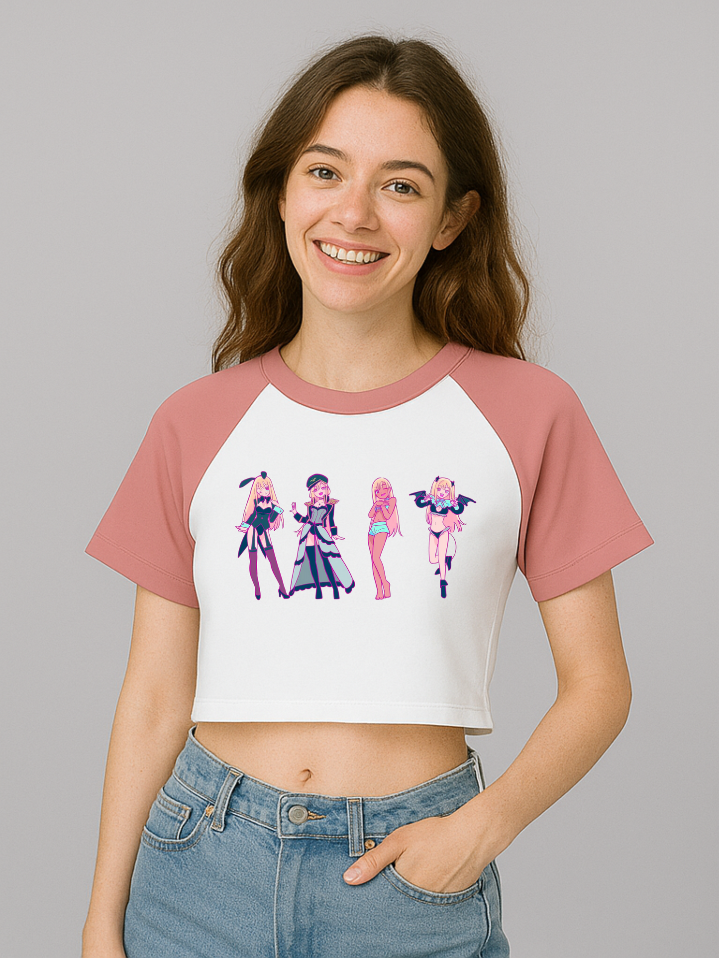 CROP TOP CAMISA MARIN
